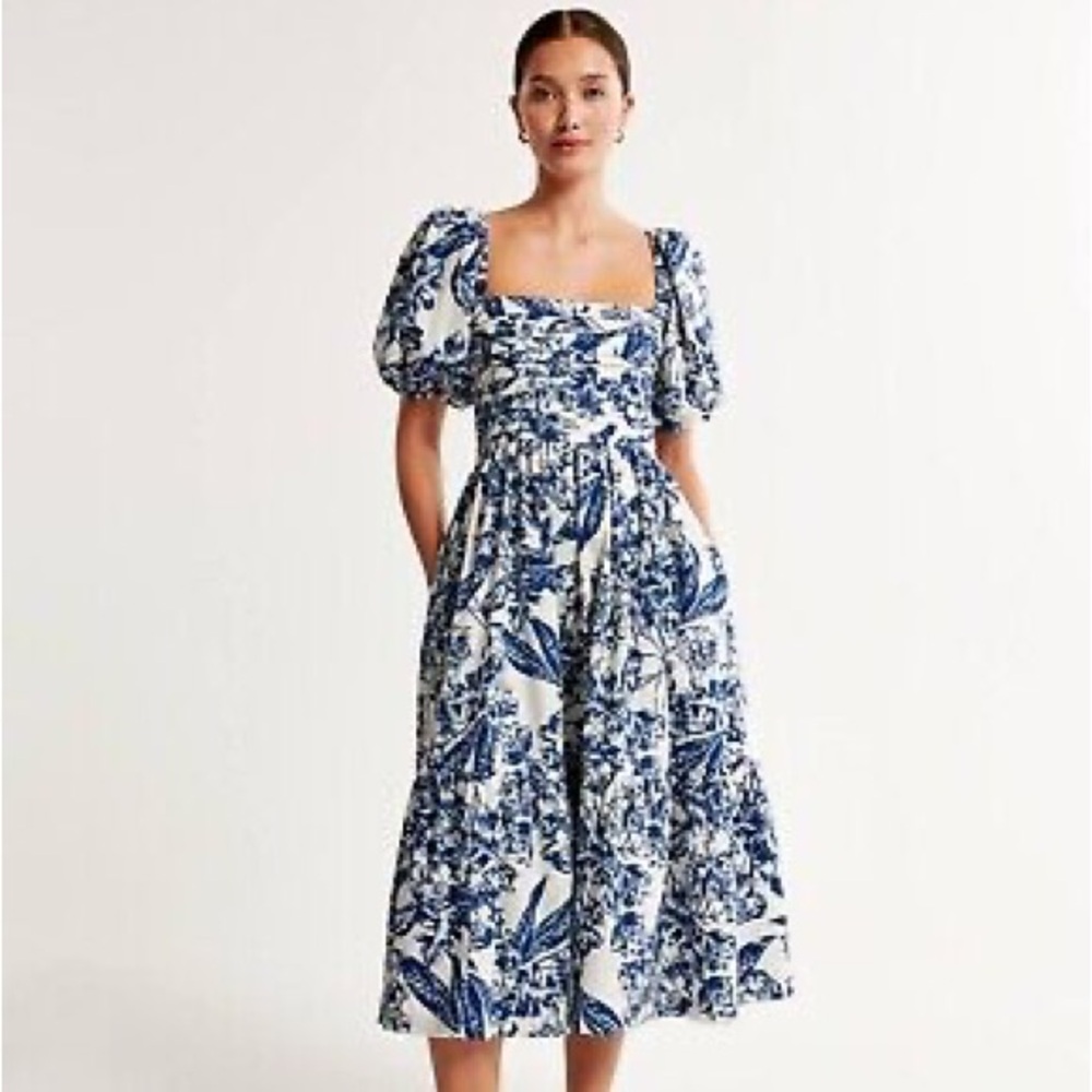 Abercrombie Emerson Puff sleeve midi dress